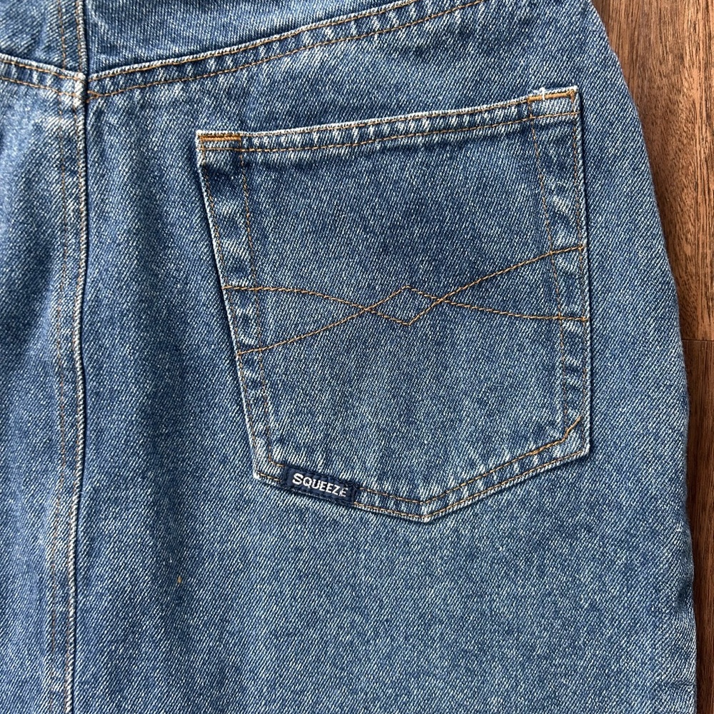 Y2K SQUEEZE JEANS Mini Button Skirt High Rise Indie Sleeze Grunge | Sz 11 / 12 - Picture 8 of 8